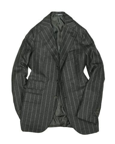 Orazio Luciano - Grey Chalk Striped Virgin Wool Flannel Suit