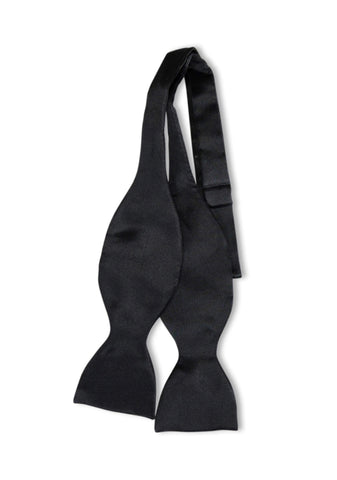 Oscar Jacobson  - Black Satin Silk Bow Tie