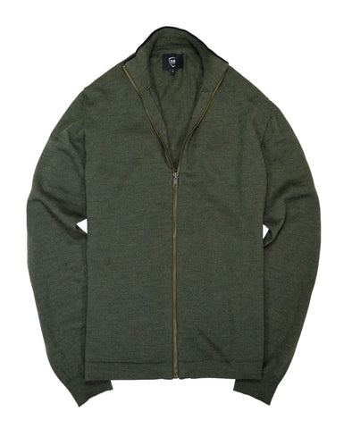 SIR - Dark Green Wool Zip Sweater S