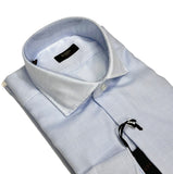 Barba Napoli - Light Blue Cotton Spread Collar Shirt 41