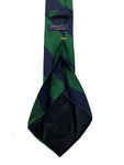 Passaggio Cravatte - Navy and Green Block Stripe Tie 7-Fold
