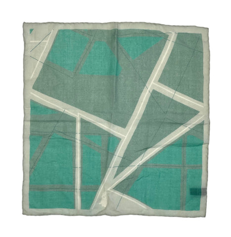 Christian Kimber - Green Wool & Silk Pocket Square