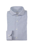 Nolson - Blue Bengal StripedLinen/Cotton Shirt 38