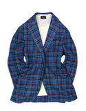 Oscar Jacobson - Checked Blue Silk/Cotton Sports Jacket 46