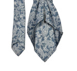Barba Napoli - Pale Blue/White Paisley 7 Fold Silk Tie